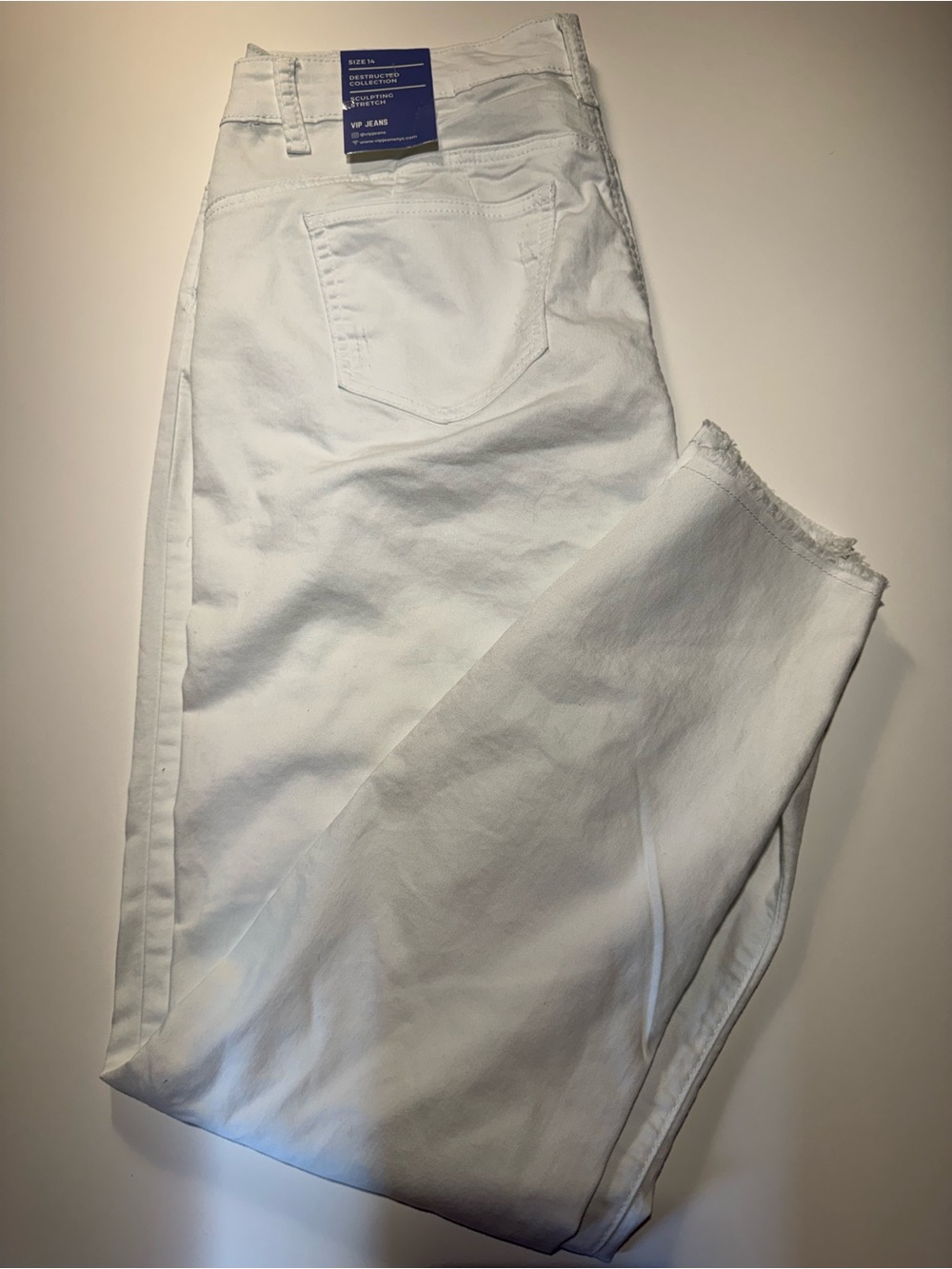 VIP White Distressed Flare Jeans - Picture 8 of 12
